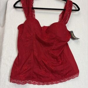 Spirit Halloween Red Lace-Up Corset Size L NWT Vintage Inspired Gothic